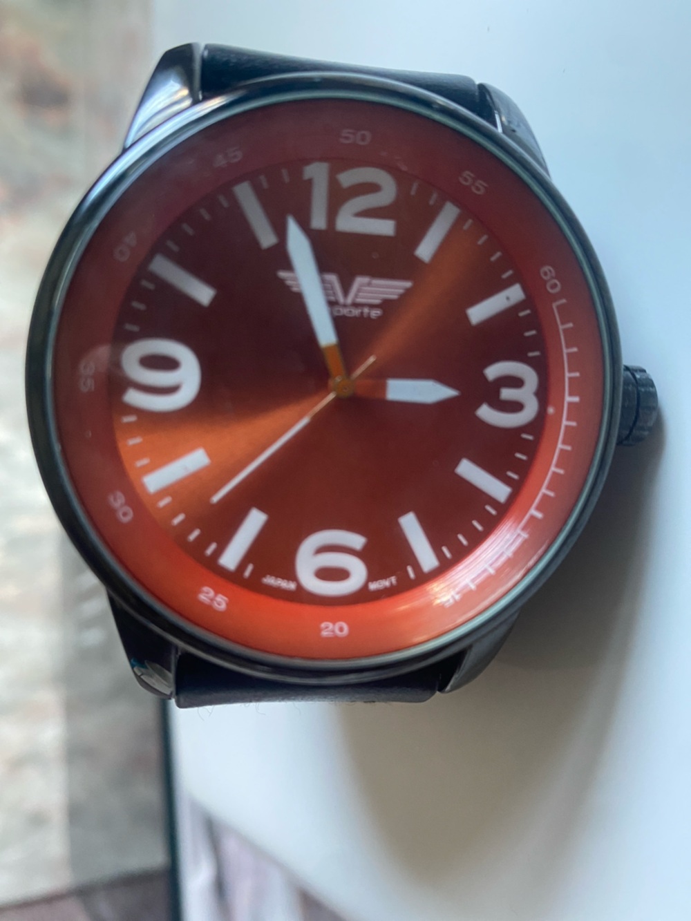 Mens Orange Dial Casual Watch